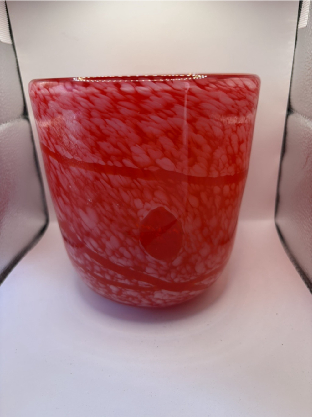 Hand Blown Red Art Glass Vase